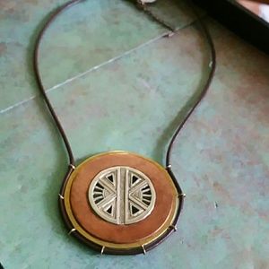 Copper compass necklace